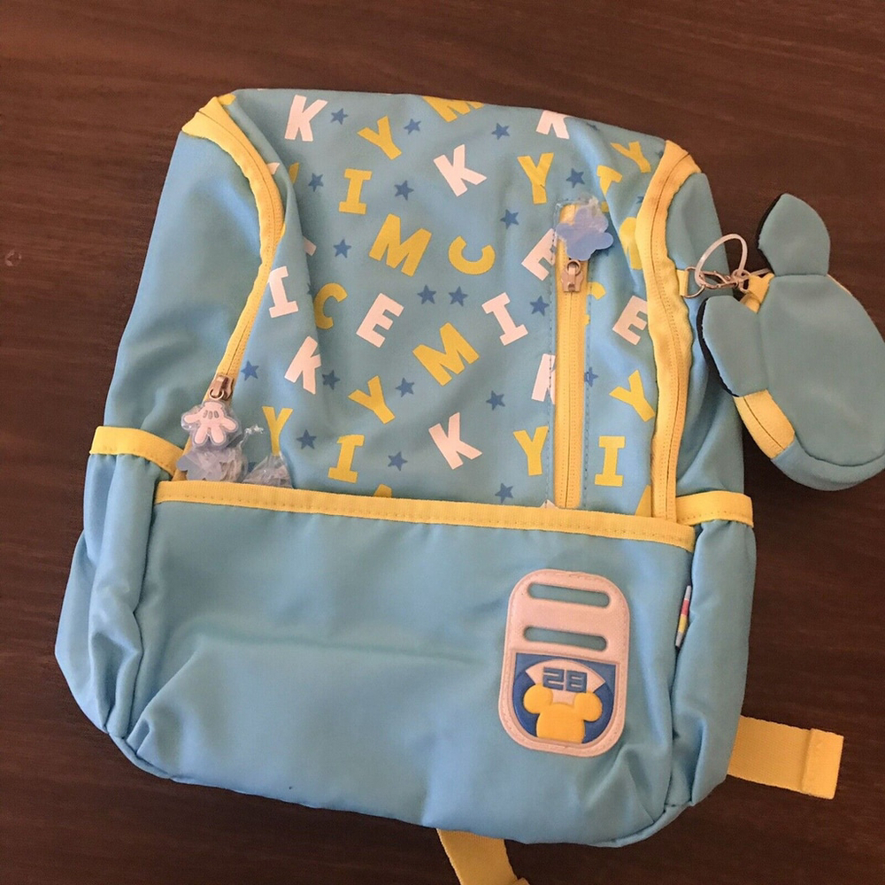Disney Mickey Mouse Kids Small Light Blue Backpack New